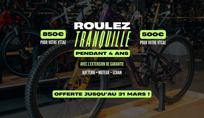 Extension de garantie vélo électrique offerte chez Evobikes : roulez tranquille pendant 4 ans